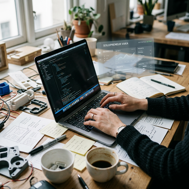 The Solopreneur Vaka — one wayfinder and nine AI agents